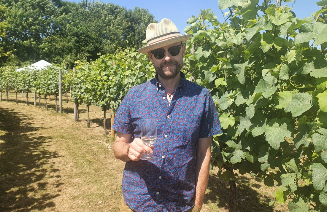Our Training Manager Jonny Tyson DipWSET in the vineyards