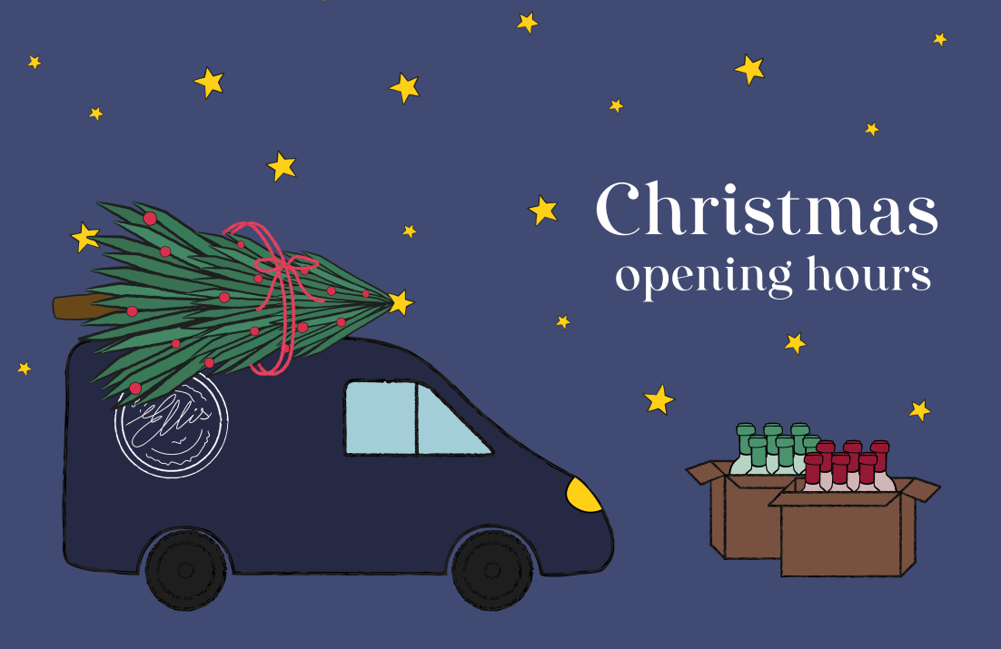 Christmas Opening Hours - Delivery Van with Christmas Tree
