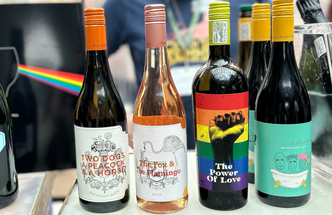Black Elephant Vintner wines in a row
