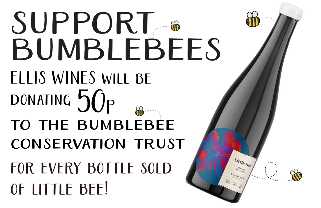Bottle of Little Bee with bumblebee illustrations