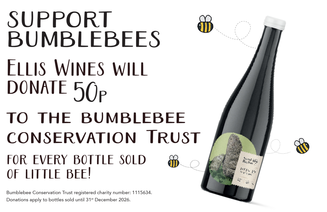 Bottle of Little Bee with bumblebee illustrations