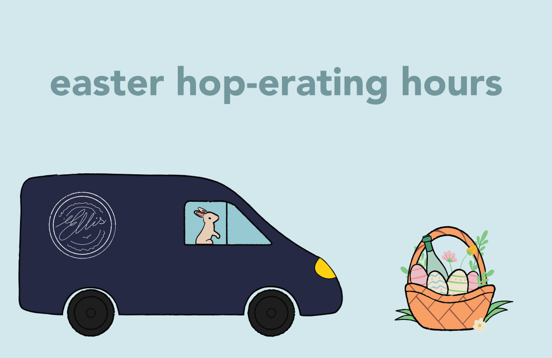 easter opening hours graphic with illustration of delivery van