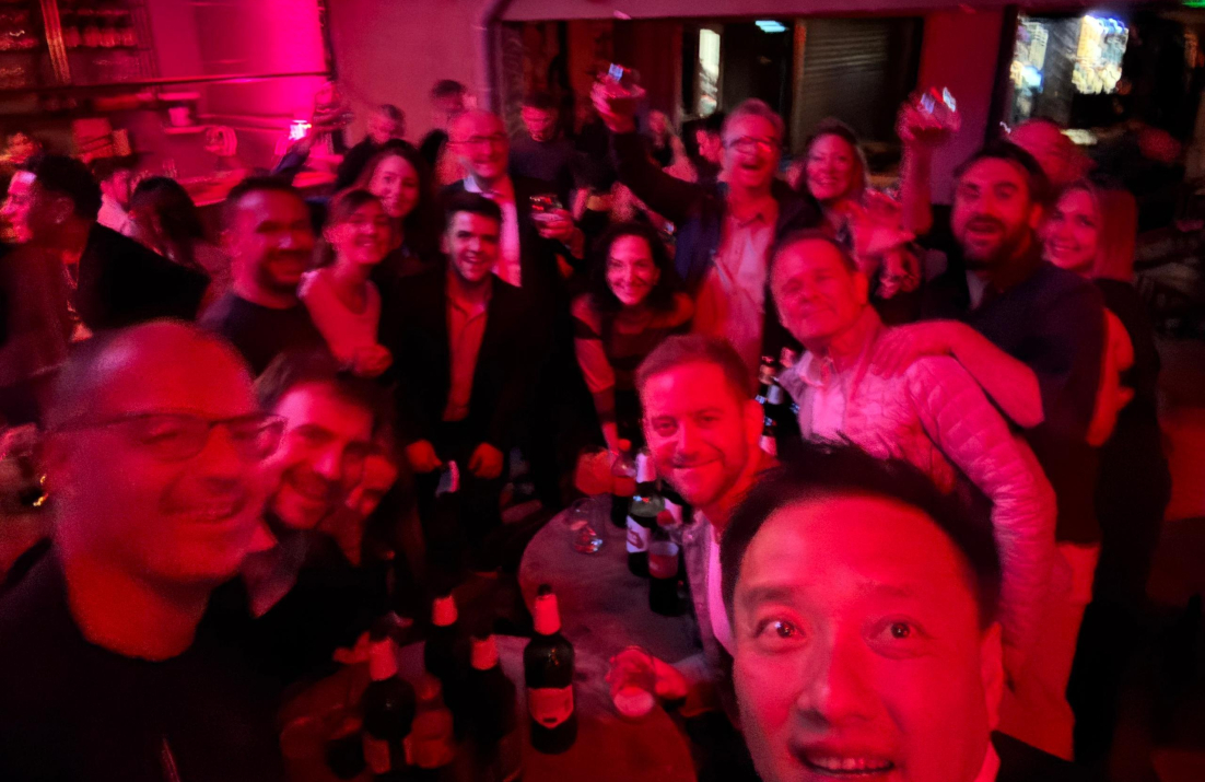 Group shot on an evening out