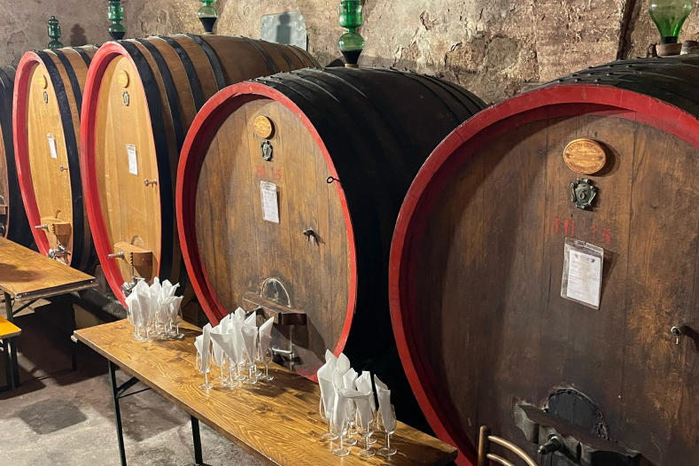 Crociani barrels in historic cellars