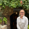 Holly Ellis at Crociani cellar entrance