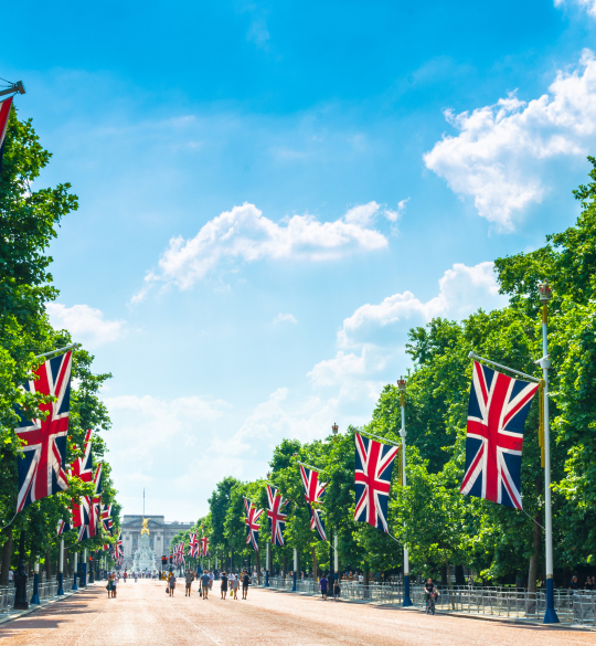 Union Jacks on the Mall