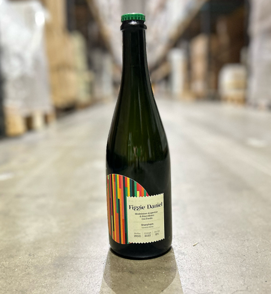 Bottle of Col Fondo in warehouse
