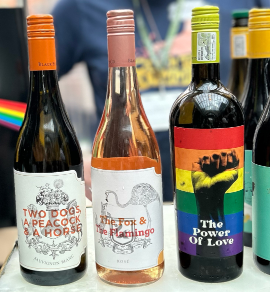 Black Elephant Vintner wines in a row