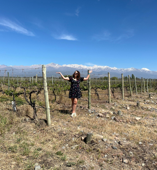 Megan in vineyard